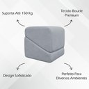 Ver imagem 3 de Puff Decorativo para Sala Sense Boucle Persa Concreto Bouclé