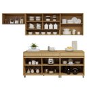Ver imagem 5 de Cozinha Completa Modulada 5 Peças 9 Portas 3 Gavetas 100% MDF Simone Mendes Marrom