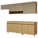 Ver imagem 3 de Cozinha Completa Modulada 5 Peças 9 Portas 3 Gavetas 100% MDF Simone Mendes Marrom