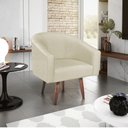 Ver imagem 1 de Poltrona Decorativa Sala de Estar Recepção Luiza Pés Palito Suede Bege - Amarena Móveis