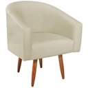 Ver imagem 2 de Poltrona Decorativa Sala de Estar Recepção Luiza Pés Palito Suede Bege - Amarena Móveis