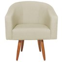 Ver imagem 3 de Poltrona Decorativa Sala de Estar Recepção Luiza Pés Palito Suede Bege - Amarena Móveis