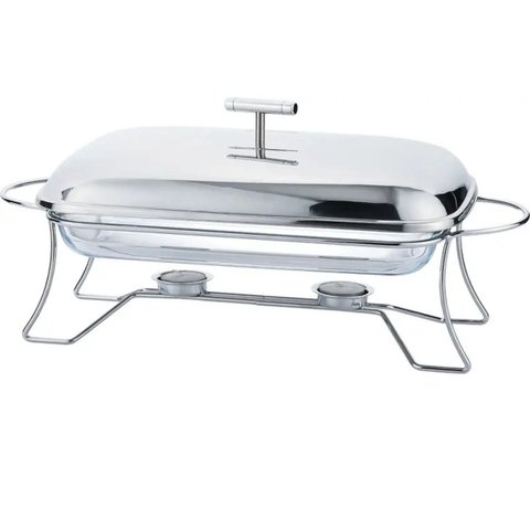 Rechaud Retangular 3l Vidro com Inox Mimo Style