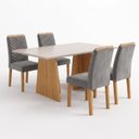 Ver imagem 2 de Conjunto Sala de Jantar 4 Lugares Retangular Tampo MDF 120x80cm Mesa Lyra e Cadeiras Carol