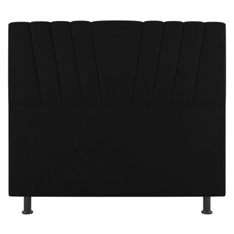 Cabeceira Cama Box Casal King Size Dublin 195cm Suede Preto - Abmaza