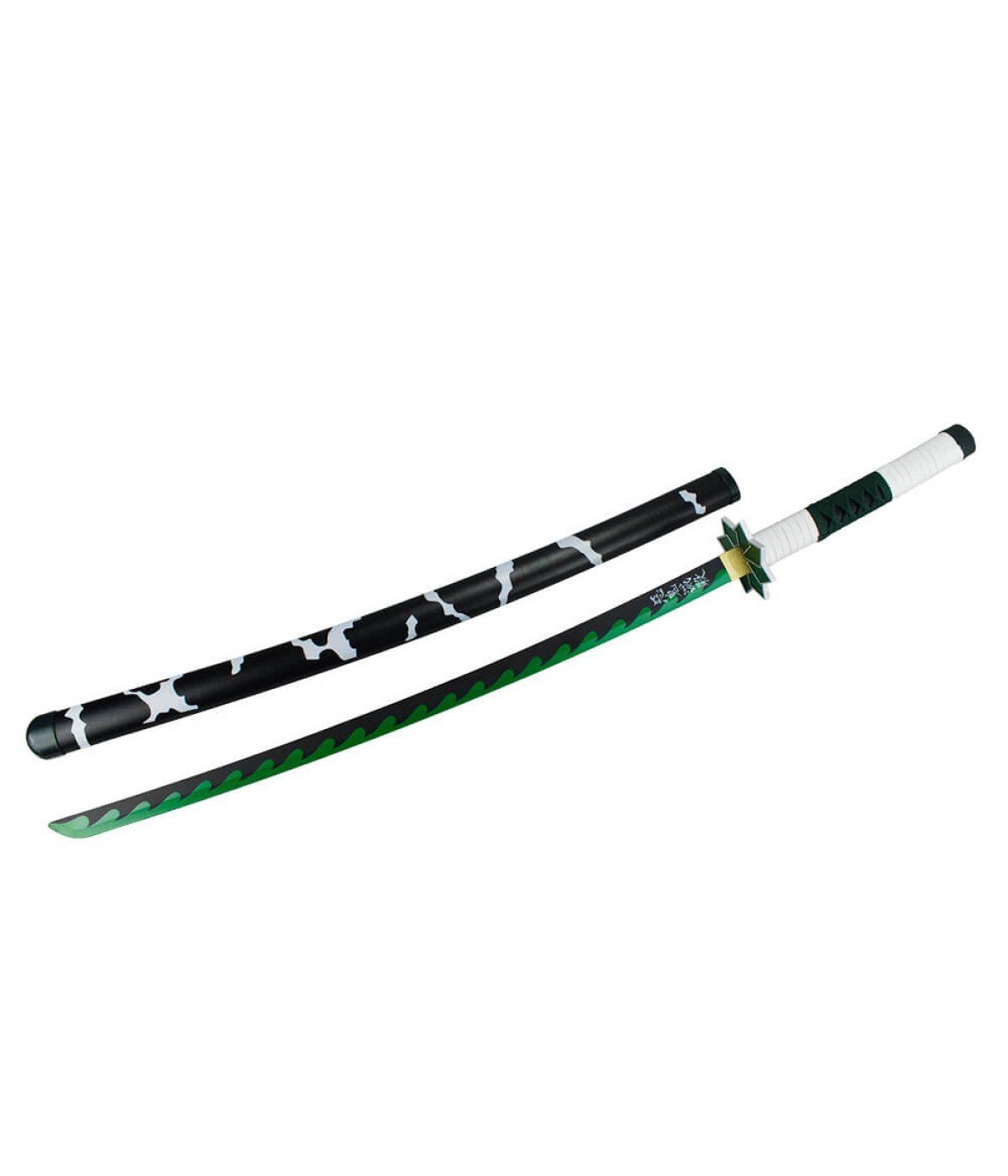 Espada Decorativa Lâmina Verde Guarda Estrela Japonesa Katana 100cm - 1