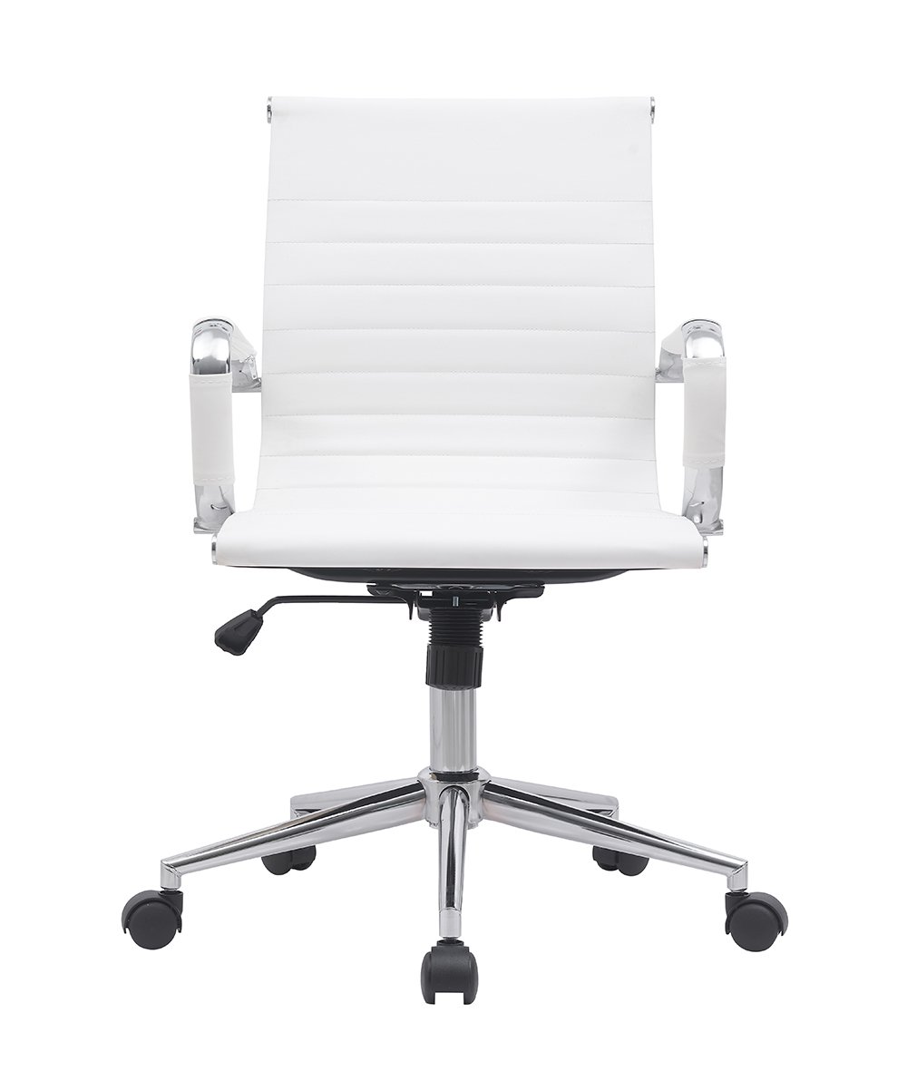 Cadeira Escritório Diretor Eames em Couro - Branco:8 Cadeiras - 3