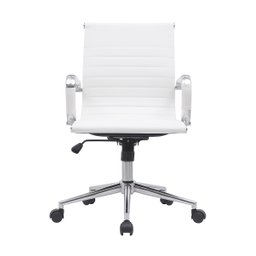 Kit 8 Cadeiras de Escritório Diretor Eames em Couro - Branco - 3