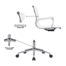Kit 8 Cadeiras de Escritório Diretor Eames em Couro - Branco - 4