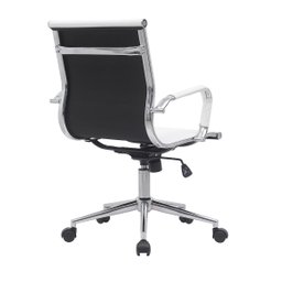 Kit 8 Cadeiras de Escritório Diretor Eames em Couro - Branco - 5