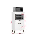 Ver imagem 6 de Armário de Cozinha com Nicho para Microondas 2 Portas 1 Gaveta Moderna Yescasa Branca