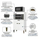 Ver imagem 5 de Armário de Cozinha com Nicho para Microondas 2 Portas 1 Gaveta Moderna Yescasa Branca