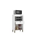Ver imagem 4 de Armário de Cozinha com Nicho para Microondas 2 Portas 1 Gaveta Moderna Yescasa Branca