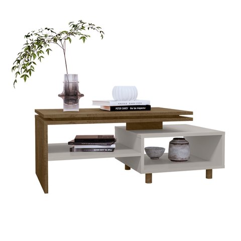 Mesa de Centro Lima Naturalle com Off-white - Bechara