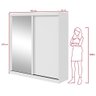 Guarda-roupa 2 Portas de Correr 2 Gavetas Easy Light com Espelho Branco - 3
