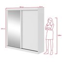 Ver imagem 3 de Guarda-roupa 2 Portas de Correr 2 Gavetas Easy Light com Espelho Branco