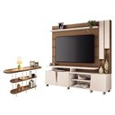 Ver imagem 1 de Estante Home Theater Virtus Castanho Off White com Aparador Infinity Castanho - Hb Móveis