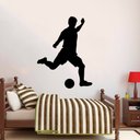 Ver imagem 1 de Adesivo de Parede Jogador de Futebol Silhueta Bola Decoração Quarto Menino Adolescente Kanto Store P