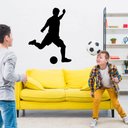 Ver imagem 3 de Adesivo de Parede Jogador de Futebol Silhueta Bola Decoração Quarto Menino Adolescente Kanto Store P