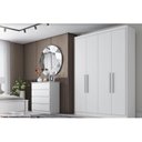 Ver imagem 2 de Guarda Roupa Casal 4 Portas e 3 Gavetas Moderni Plus Branco - Novo Horizonte