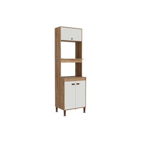 Paneleiro de Cozinha Torino C/ 3 Portas 63cm Mel/off White - Movelbento