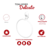 Toalheiro Porta Toalha para Banheiro Linha Delicato Cor Branco Durín - 2