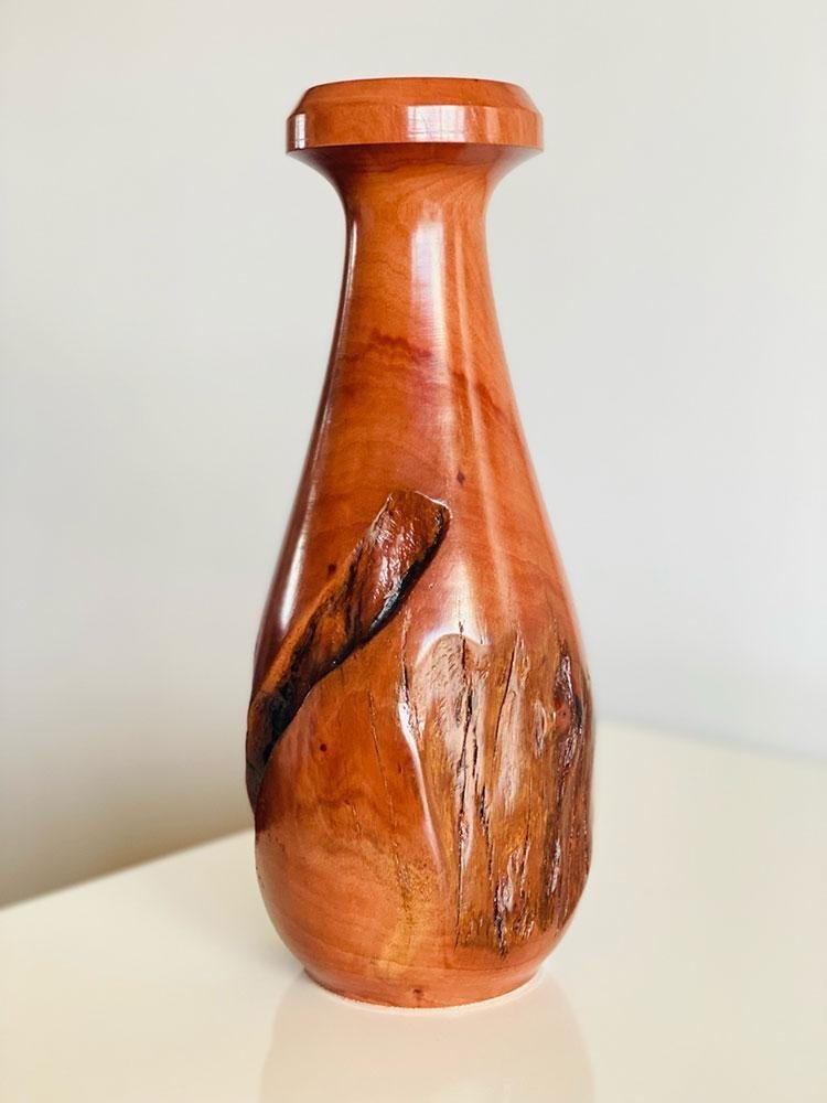 Vaso de Madeira. Vaso Decoração Artesanal Único. Feito a mão