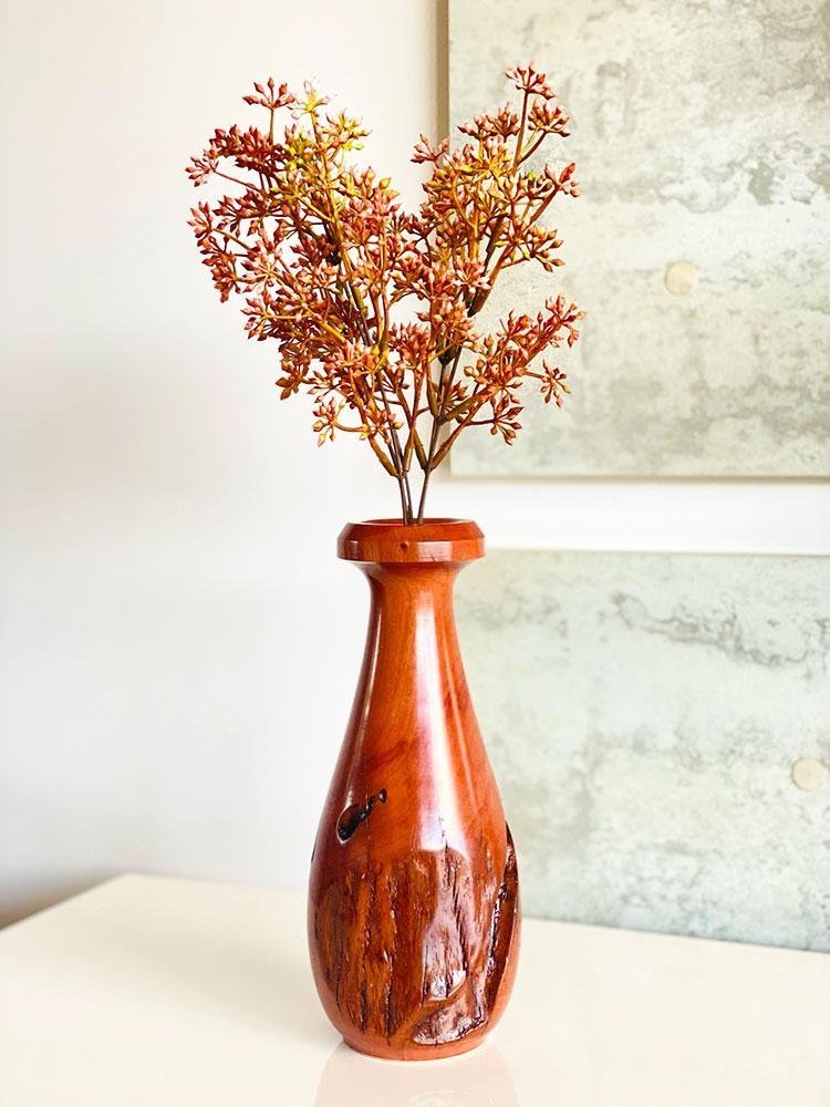 Vaso de Madeira. Vaso Decoração Artesanal Único. Feito a mão - 6