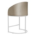 Ver imagem 4 de Cópia - Poltrona Banqueta Mia Estofada Base Metal Branco Tecido Veludo - Estopar Poltrona Mia Base B