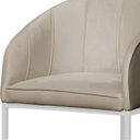 Ver imagem 3 de Cópia - Poltrona Banqueta Mia Estofada Base Metal Branco Tecido Veludo - Estopar Poltrona Mia Base B