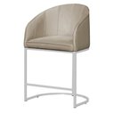 Ver imagem 1 de Cópia - Poltrona Banqueta Mia Estofada Base Metal Branco Tecido Veludo - Estopar Poltrona Mia Base B