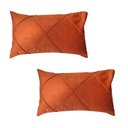 Ver imagem 1 de Kit 2 Capas para Almofada em Veludo Drapeada Retangular Terracota