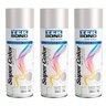 Kit C/ 3 Tinta Spray Super Color Metálico Prata 350ml - 1