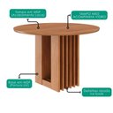 Ver imagem 4 de Mesa de Jantar Ariela 4 Lugares Redonda Tampo MDF 109x109cm Cinamomo Milani Movelaria