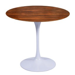 Mesa Saarinen Redonda Pau Ferro 124cm - Base Branca mgsaarinen - 1