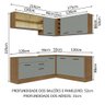 Armário de Cozinha Completa de Canto 389cm Rustic Cinza Agata Madesa 01 - 10