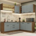 Ver imagem 2 de Armário de Cozinha Completa de Canto 389cm Rustic Cinza Agata Madesa 01