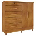 Ver imagem 2 de Cômoda Istambul 2 Portas 5 Gavetas Cinamomo - Tcil Móveis