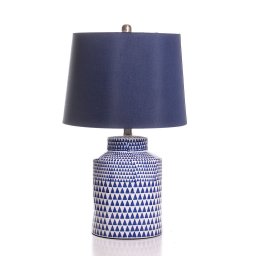 Abajur Porcelana Villaz Azul e Branco - 1
