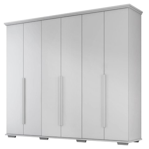 Guarda Roupa Casal 6 Portas 5 Gavetas Rest 273 cm Branco Absoluto Zanz