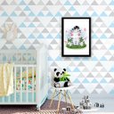 Ver imagem 2 de Quadro Infantil Estilo Aquarela Zebrinha 45x34cm - com vidro:Madeira preta
