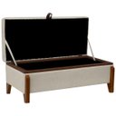 Ver imagem 2 de Baú Organizador Puff Bali 140 Cm Bouclé para Quarto e Sala:bege