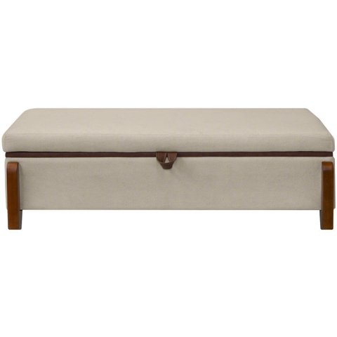 Baú Organizador Puff Bali 140 Cm Bouclé para Quarto e Sala:bege