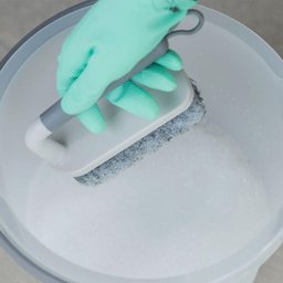 Escova para Lavar Piso Roupa Calçado Flow Bege ou Escovão Cerdas Resistentes Anatômico - 4