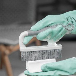 Escova para Lavar Piso Roupa Calçado Flow Bege ou Escovão Cerdas Resistentes Anatômico - 2