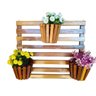 Painel de Madeira para Flores Plantas com 5 Vasos Movéis - 3