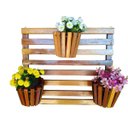 Ver imagem 3 de Painel de Madeira para Flores Plantas com 5 Vasos Movéis