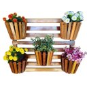 Ver imagem 1 de Painel de Madeira para Flores Plantas com 5 Vasos Movéis