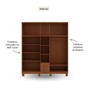Ver imagem 5 de Guarda-Roupa 10 Portas 2 Gavetas com Espelho sem Aplique Estrutura em Madeira Cobre Marrom/Castanho