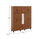 Ver imagem 3 de Guarda-Roupa 10 Portas 2 Gavetas com Espelho sem Aplique Estrutura em Madeira Cobre Marrom/Castanho